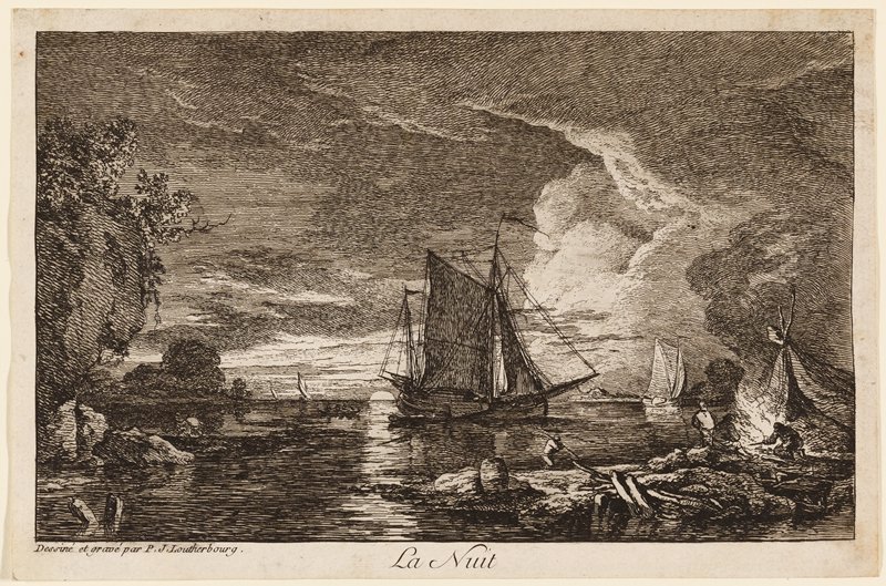 Le Nuit, from Les Quatre Heures du Jour, Philippe Jacques de Loutherbourg II, 18th century
