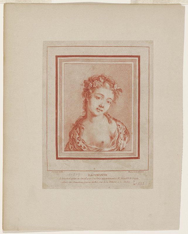 Bacchante, Gilles Demarteau, 18th century