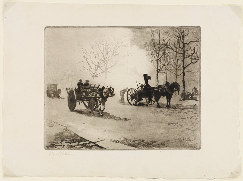 Combat District, Boulevard de la Villette, Edgar Chahine, 1905