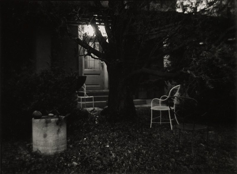 Untitled [chairs in yard under bare tree in fall], Josef Sudek, 20th century