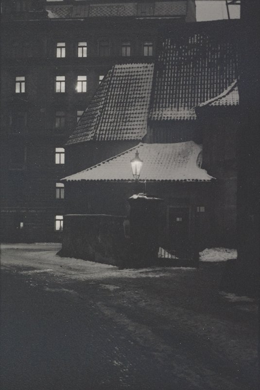 Untitled [night street scene], Josef Sudek, 1958