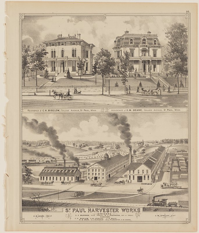 St. Paul Harvester Works from An Illustrated Historical Atlas of the State of Minnesota, 1874 by A. T. Andreas