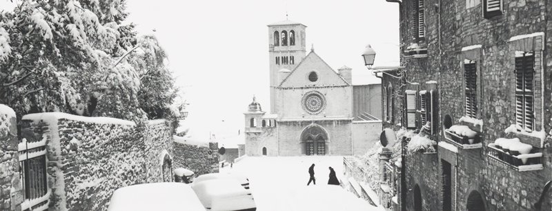 Snowfall at Assisi, Elio Ciol, 1991