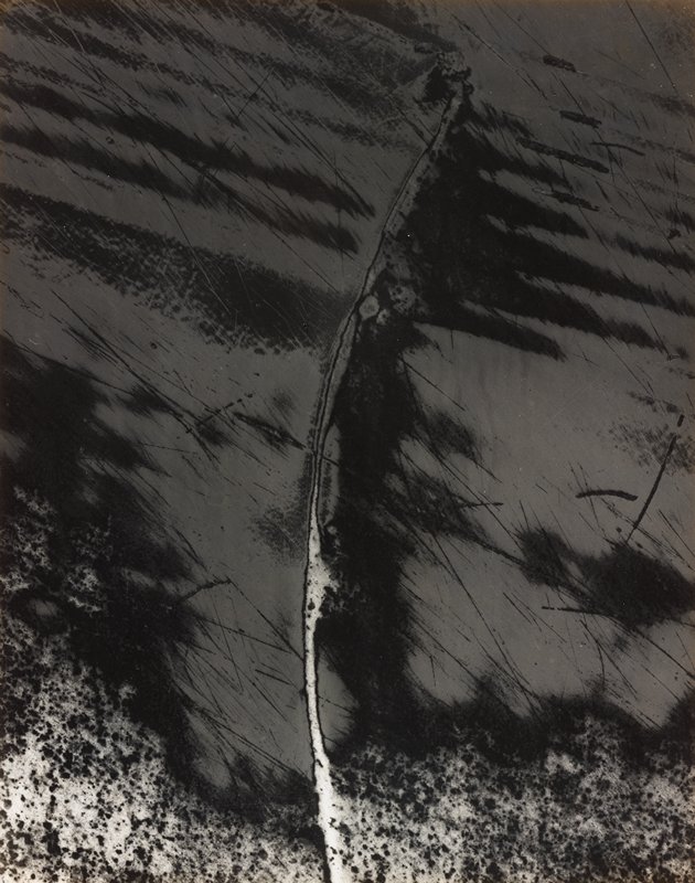 Untitled [abstract image with vertical form], Minor White, 1961