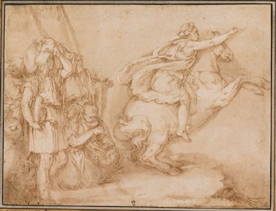 Dokumentasi “The Flight of Cloelia”; Pen and brown ink with wash. Minneapolis Institute of Art.