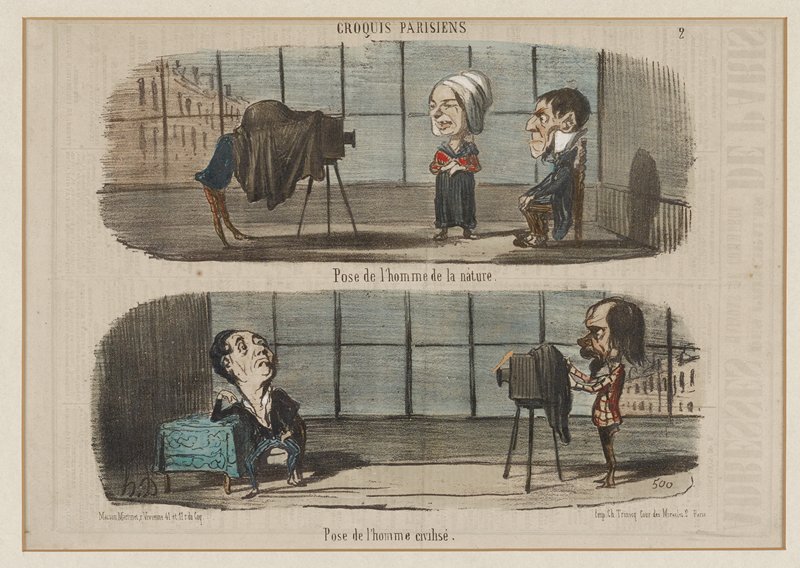 Pose de l'homme de la nature... Pose de l'homme civilisé. (Croquis Parisiens No. 2), from Le Charivari