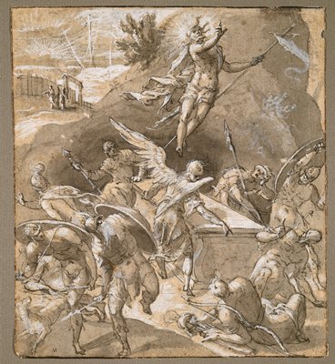 Dokumentasi “The Resurrection”; Pen and black ink, brush and brown wash, heightened with white. Minneapolis Institute of Art.