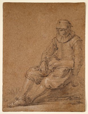Dokumentasi “Seated Youth”; Black and white chalk on coarse brown paper. Minneapolis Institute of Art.