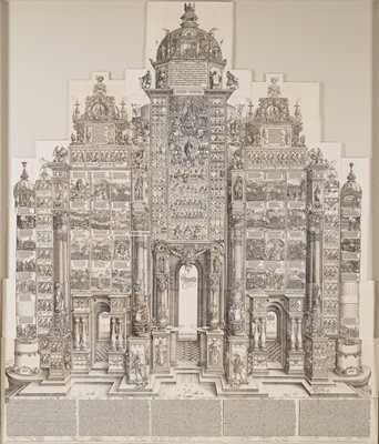 Dokumentasi “Ehrenpforte (The Triumphal Arch of Maximilian I)”; Woodcuts, etchings, letterpress. Minneapolis Institute of Art.
