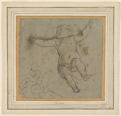 Dokumentasi “Study of Putti”; Black chalk on blue paper laid down on a Richardson mount. Minneapolis Institute of Art.