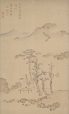 Landscape in the Manner of Ni Zan, Nakabayashi Chikutō, spring 1838