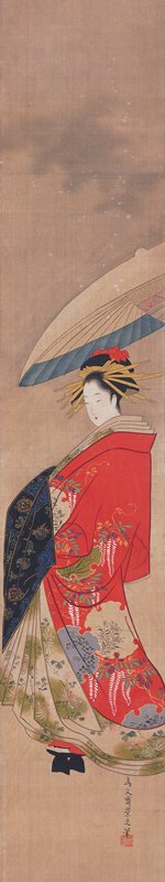 Courtesan at a Parade, Hosoda Eishi, early 19th century
