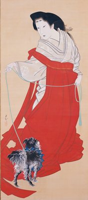 Court Lady with Dog, Mihata Jōryū, 1830s