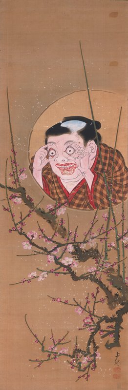 Peeking Boy [right of the pair Kyoto Maiden and Peeking Boy], Mihata Jōryū, 1830s