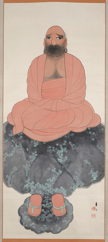 Dharma, the Indian monk 水墨画 42✖️42cm Daruma (Bodhidharma), Tsuji Kakō | Mia