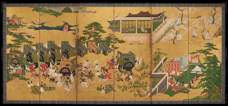 Spring and Summer [right of the pair Scenes from the Tale of Genji