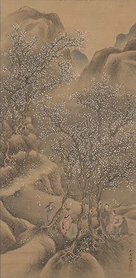 Plum Tree Landscape, Ki Baitei, late 18th–early 19th century