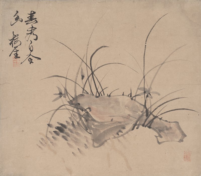 Orchid and Rock, Totoki Baigai, late 18th–early 19th century