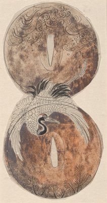 Crane Design for Sword-Guard, Yamamoto Baiitsu, first half 19th century
