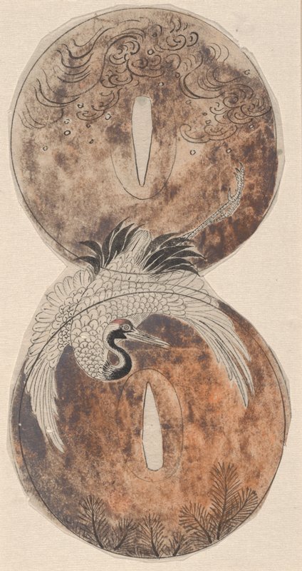 Crane Design for Sword-Guard, Yamamoto Baiitsu, first half 19th century