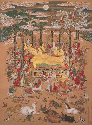 Parinirvana of Sakyamuni, the Historical Buddha, Hanabusa Itchō, late 17th century
