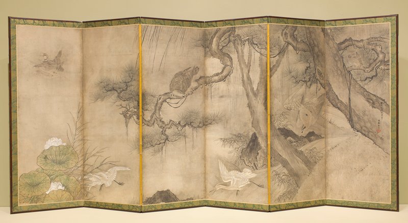 Birds in Landscape [right of a pair], Shūgetsu Tōkan, early 16th century