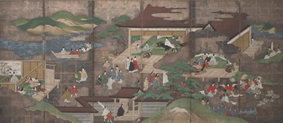 Dokumentasi “Scenes from the Tale of Genji on Silver Ground [right of a pair]”. Minneapolis Institute of Art.