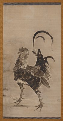 Roosters, Hen, and Chicks [left of a pair], Itō Jakuchū, 1795