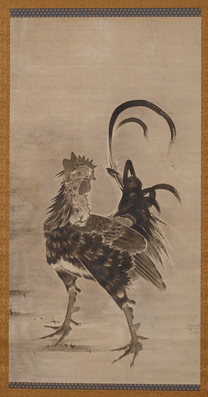 Roosters, Hen, and Chicks [left of a pair], Itō Jakuchū, 1795