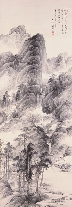 Landscape with Houses in a Ravine, Yamamoto Baiitsu, 1853