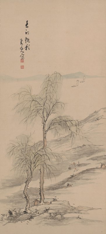 Boating on the Spring River, Hine Taizan, mid 19th century