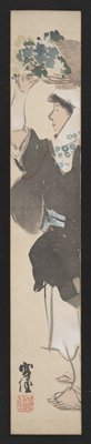 Maid of Ōhara, Pine and Plum Blossoms, Manzai Comedy, one of three panels, Kamisaka Sekka, 1920s–1930s