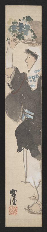 Maid of Ōhara, Pine and Plum Blossoms, Manzai Comedy, one of three panels, Камисака Сэкка, 1920–1930-е