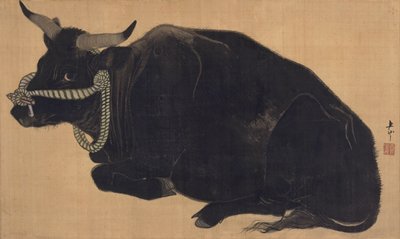 Reclining Bull, Mihata Jōryū, 1830s