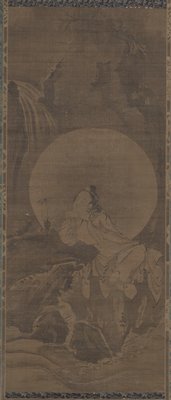Dokumentasi “White-robed Avalokiteshvara Viewing a Waterfall”; Hanging scroll, ink on silk. Minneapolis Institute of Art.