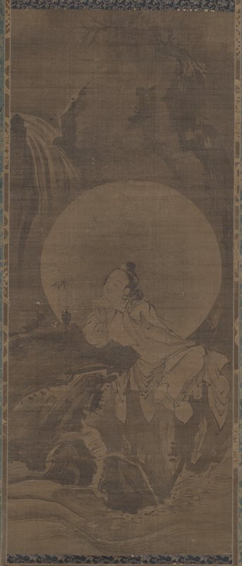 White-robed Avalokiteshvara Viewing a Waterfall, 15th century