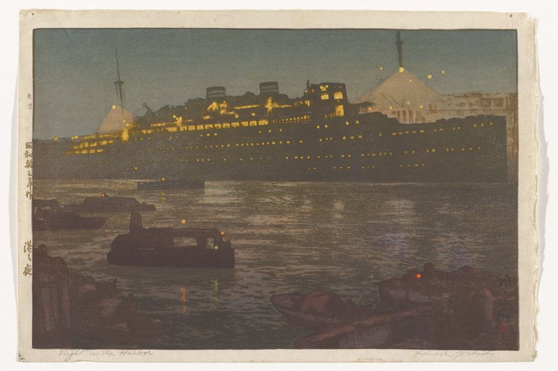 Night in the Harbor, Yoshida Hiroshi, 1938