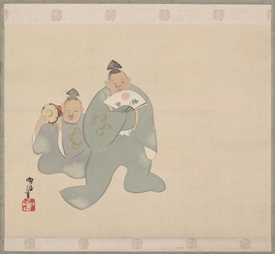 Manzai Comedy at the Imperial Palace, Kamisaka Sekka, 1920s–1930s