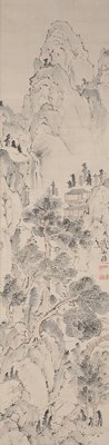 Friends Visiting in the Mountains, Ike Taiga, mid 18th century