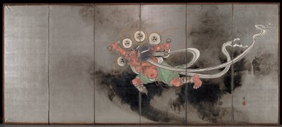 God of Thunder [right of the pair Gods of Thunder, Wind, and Rain], Mano Kyōtei, early 20th century