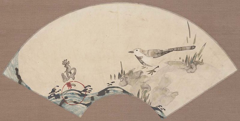 Wagtail and Waves, Nakamura Hōchū, early 19th century