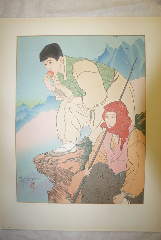 Bergers des Hautes Montagnes - Coree..., Paul Jacoulet, April 20, 1941
