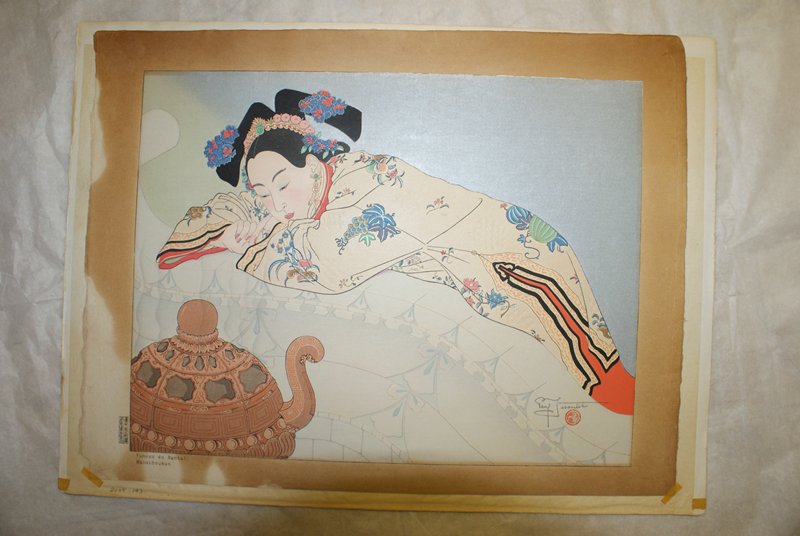 Fumées de Santal - Mandchoukuo, Paul Jacoulet, December 25, 1948
