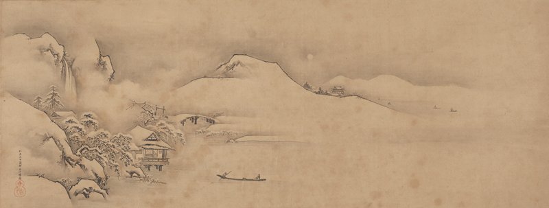 Wang Ziyou Visiting Dai Andao on a Snowy Evening, Kano Tan'yū, 1661
