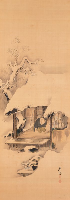 Noh Play Hachinoki, two of three, Shibata Zeshin, second half 19th century