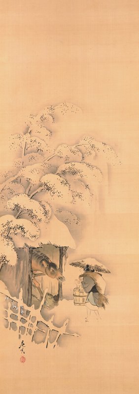 Noh Play Hachinoki, one of three, Shibata Zeshin, second half 19th century