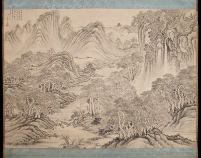 Landscape after the Four Wangs, Okada Hankō, Winter 1840
