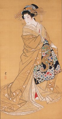 Beauty with Dragon Obi, Mihata Jōryū, 1830s