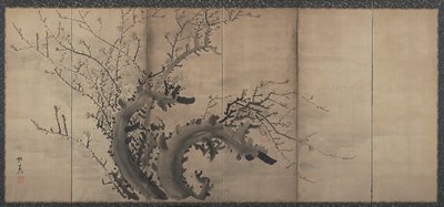 Plum Screen, Ki Baitei, late 18th century