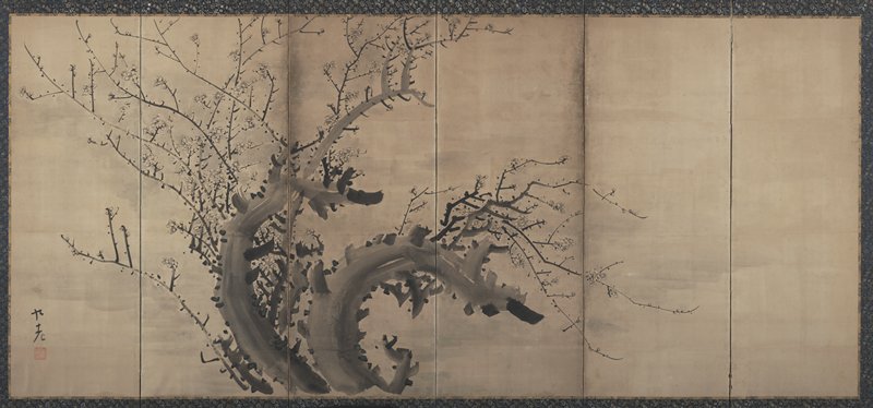 Plum Screen, Ki Baitei, late 18th century